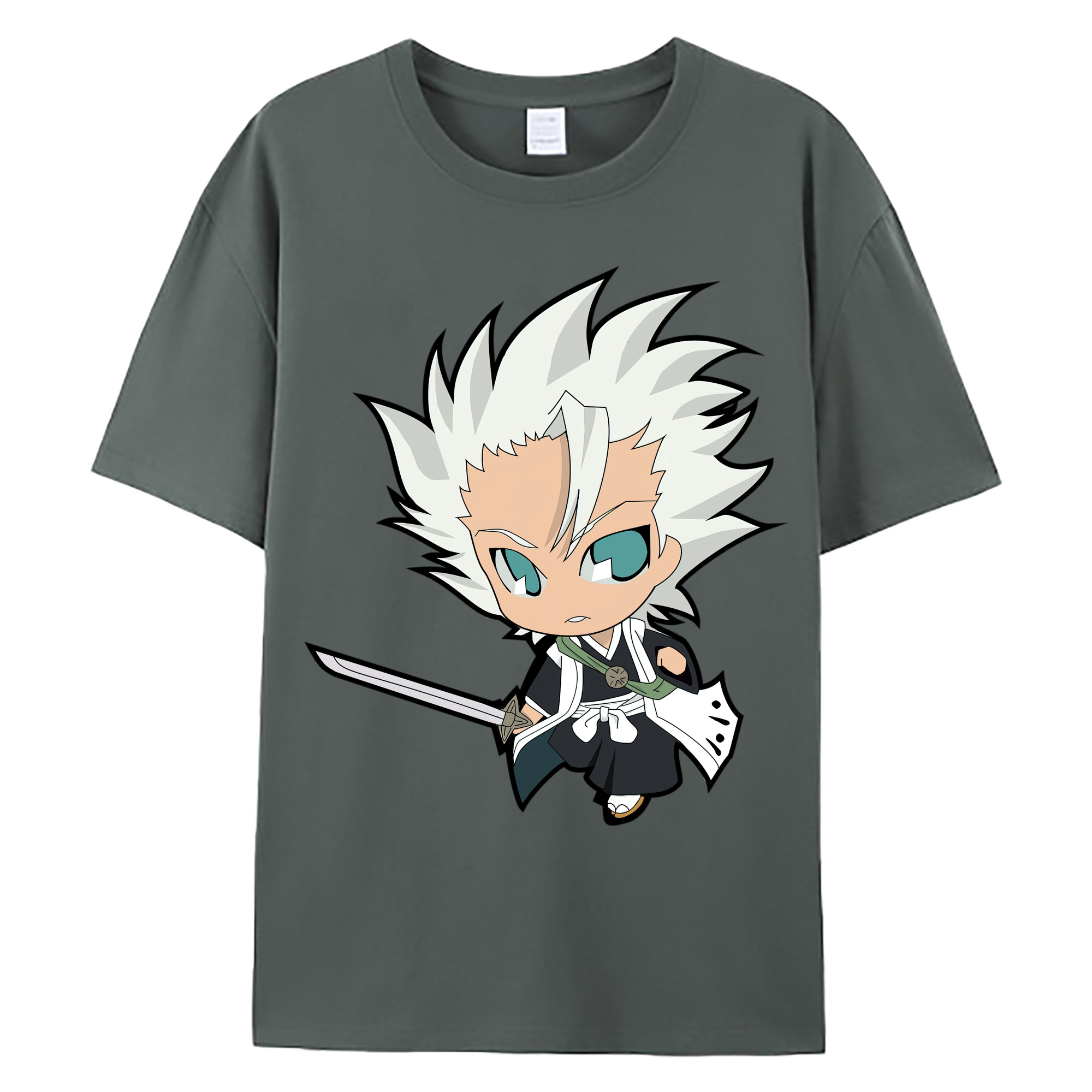 （画像用） ブリーチ 日番谷冬獅郎（ひつがや とうしろう） BLEACH Hitsugaya Toushirou 綿100％ メンズ半袖Tシャツ｜肌触りやわらか＆通気性